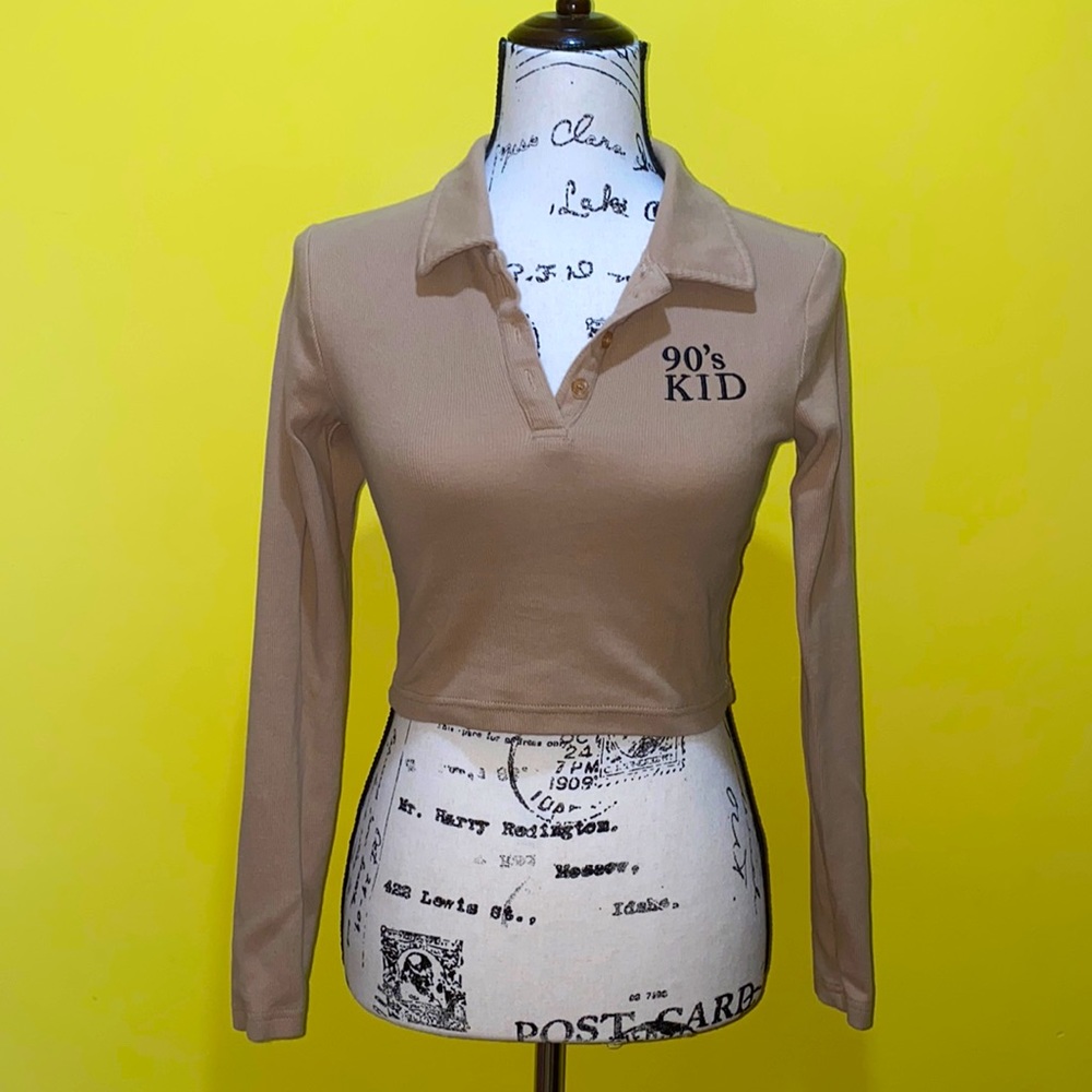 FOREVER21 Tan Cropped Top